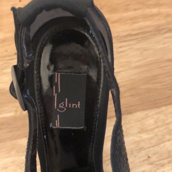 Glint Gillian Black Sequin and Satin Heels Size 6 - Picture 11 of 12